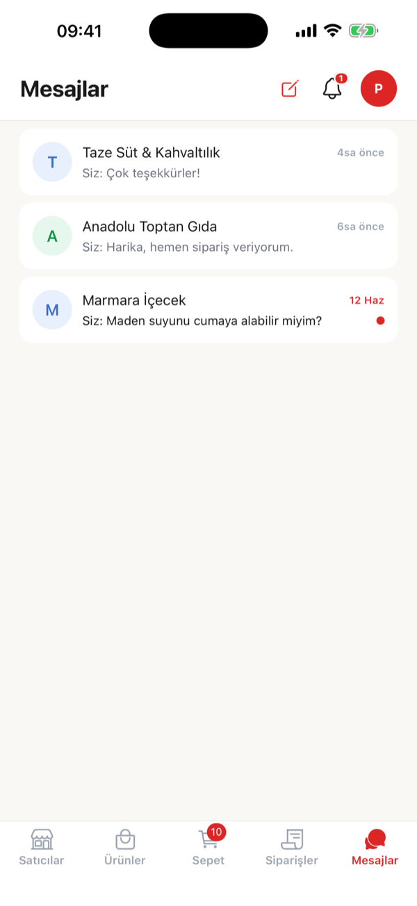 Bayim mesajlaşma ekranı